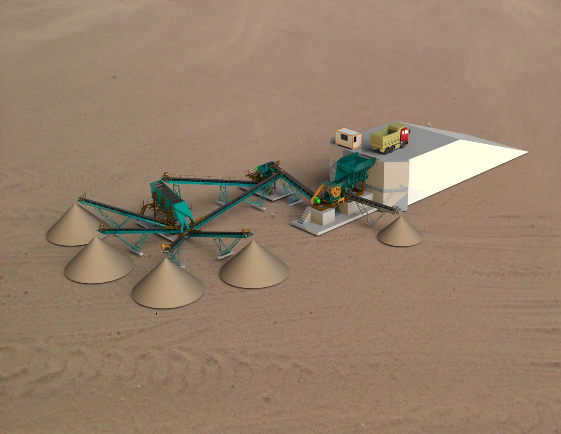 200 - 250 Ton Saat Sabit Kırma Ve Eleme Tesisi